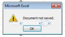 Fix: Excel Document Not Saved Error
