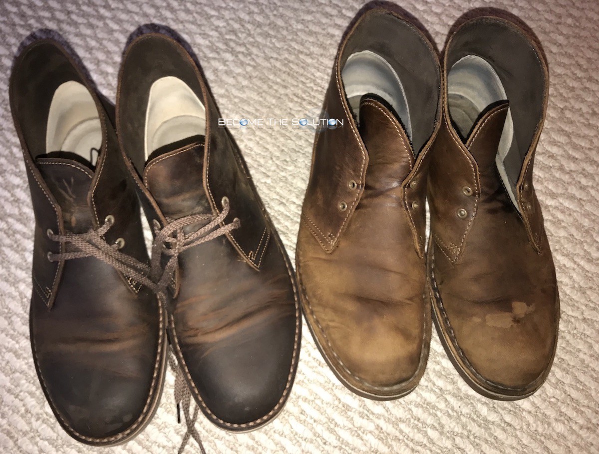 clarks leather desert boots care