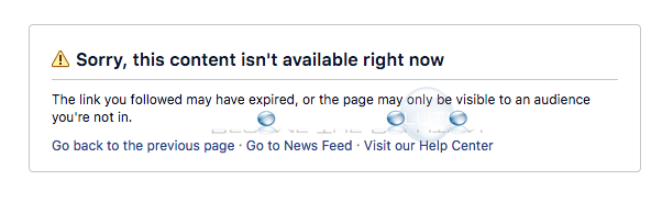 Why: Sorry, this content isn’t available right now – Facebook