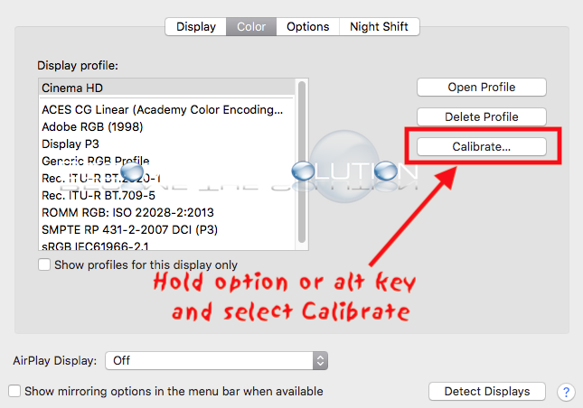 Mac os x enable expert mode displays hold down key