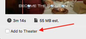 Imovie add to theatre option