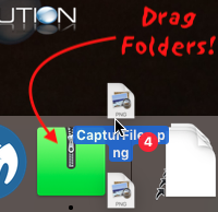 Archive utility drag files folders dock icon zip