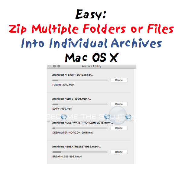 Easy: Zip Multiple Folders Files into Individual Archives - Mac OS X
