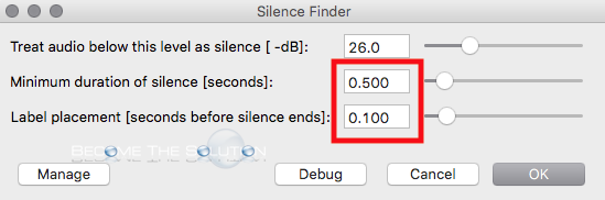 Audacity silence finder