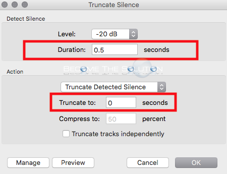 Audacity truncated silence