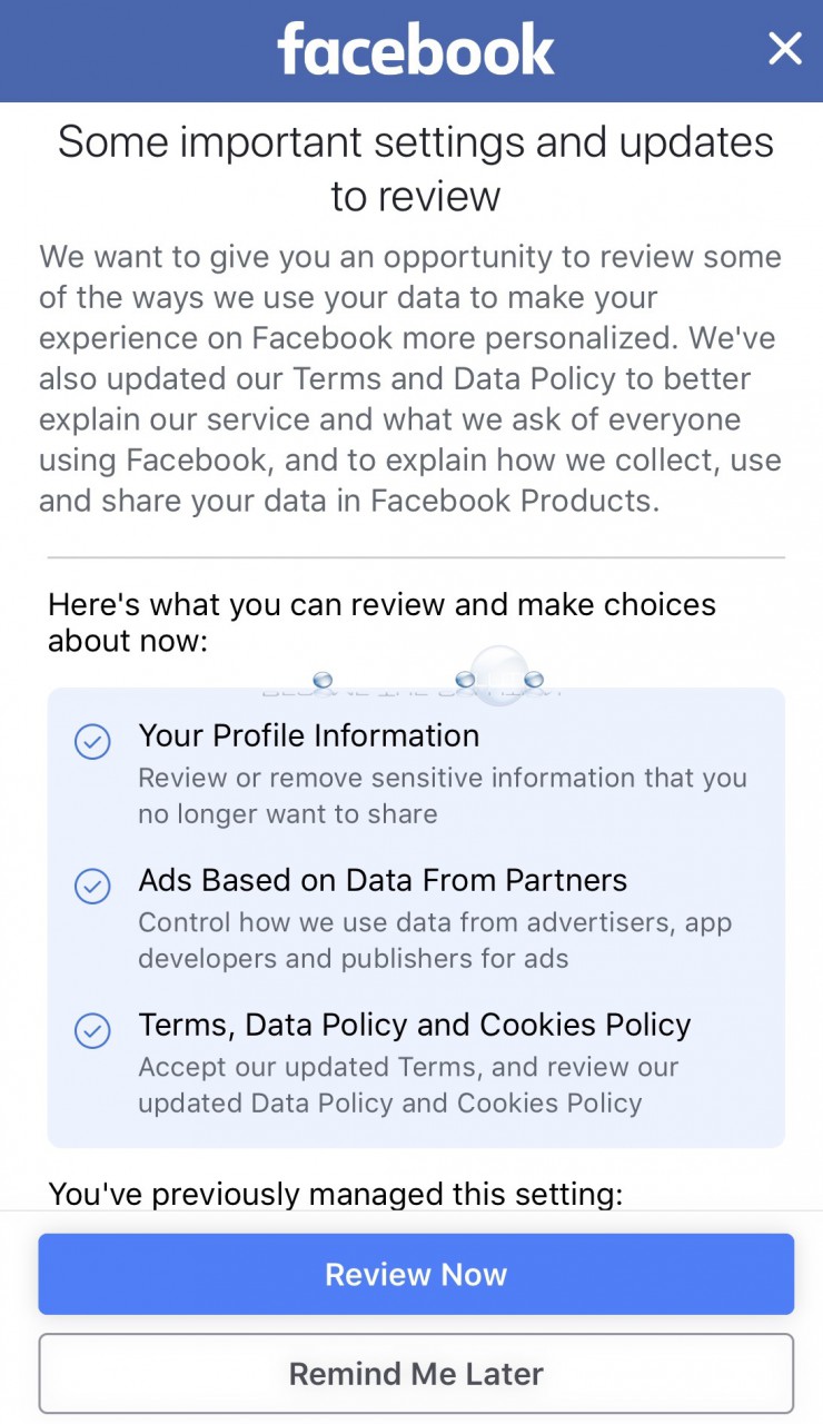 Facebook some important updates and settings to review app 1