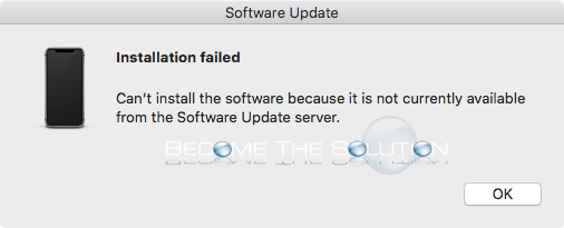 Iphone installation failed software update server