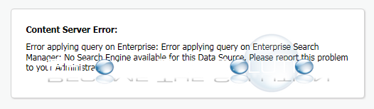 Fix: Error Applying Query On Enterprise Search Manager (Open Text)