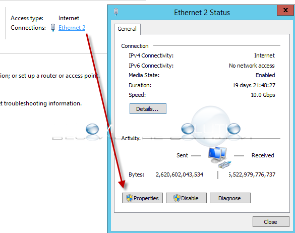 Windows network connection properties