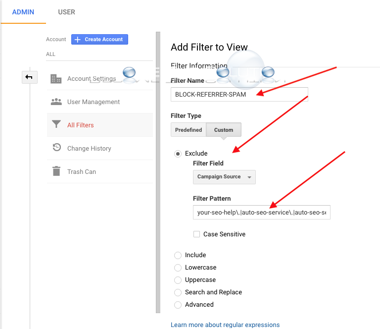 Google analytics custom campaign source block referral spam