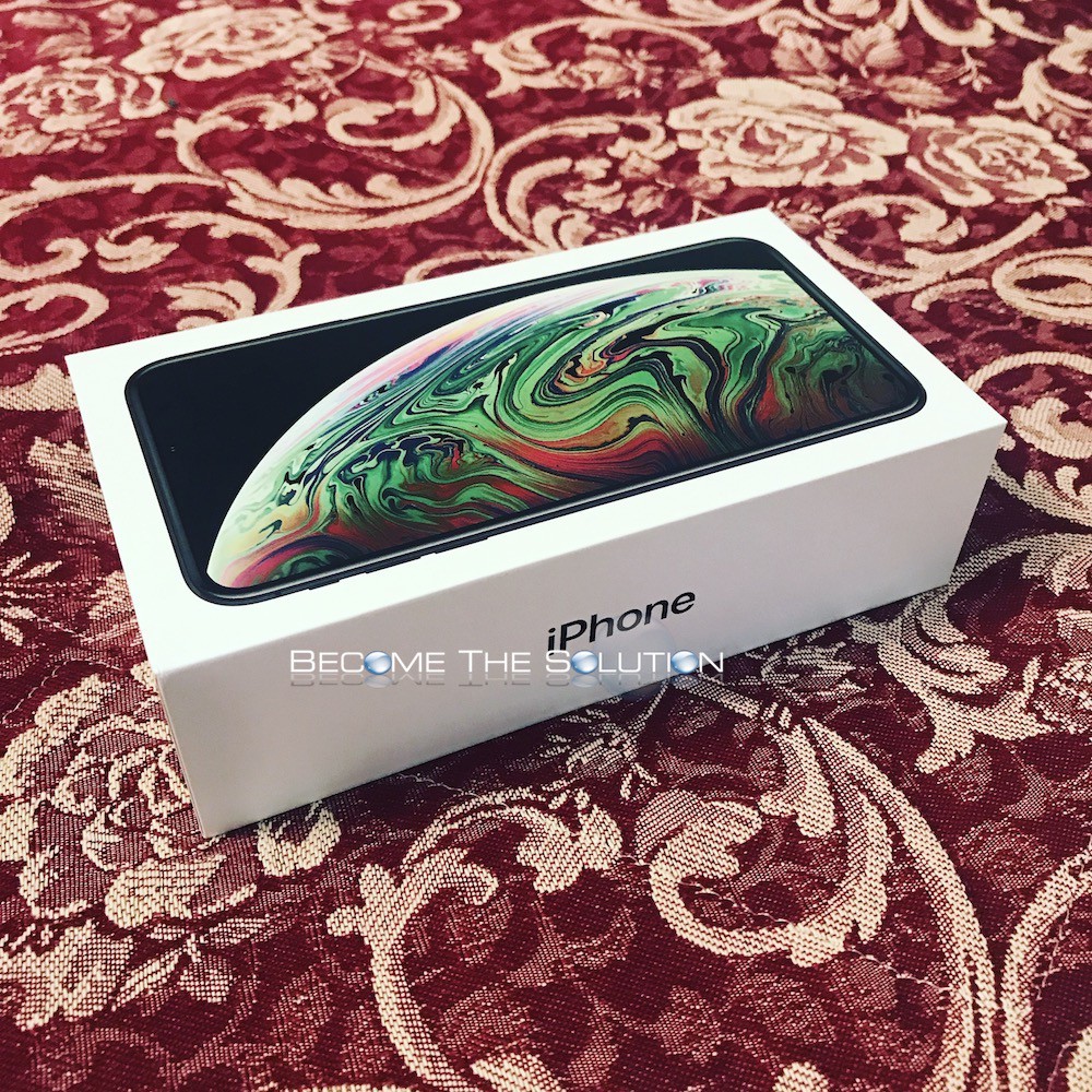 Iphone xs mac 64g mt6f2ll/a space gray unboxing box side