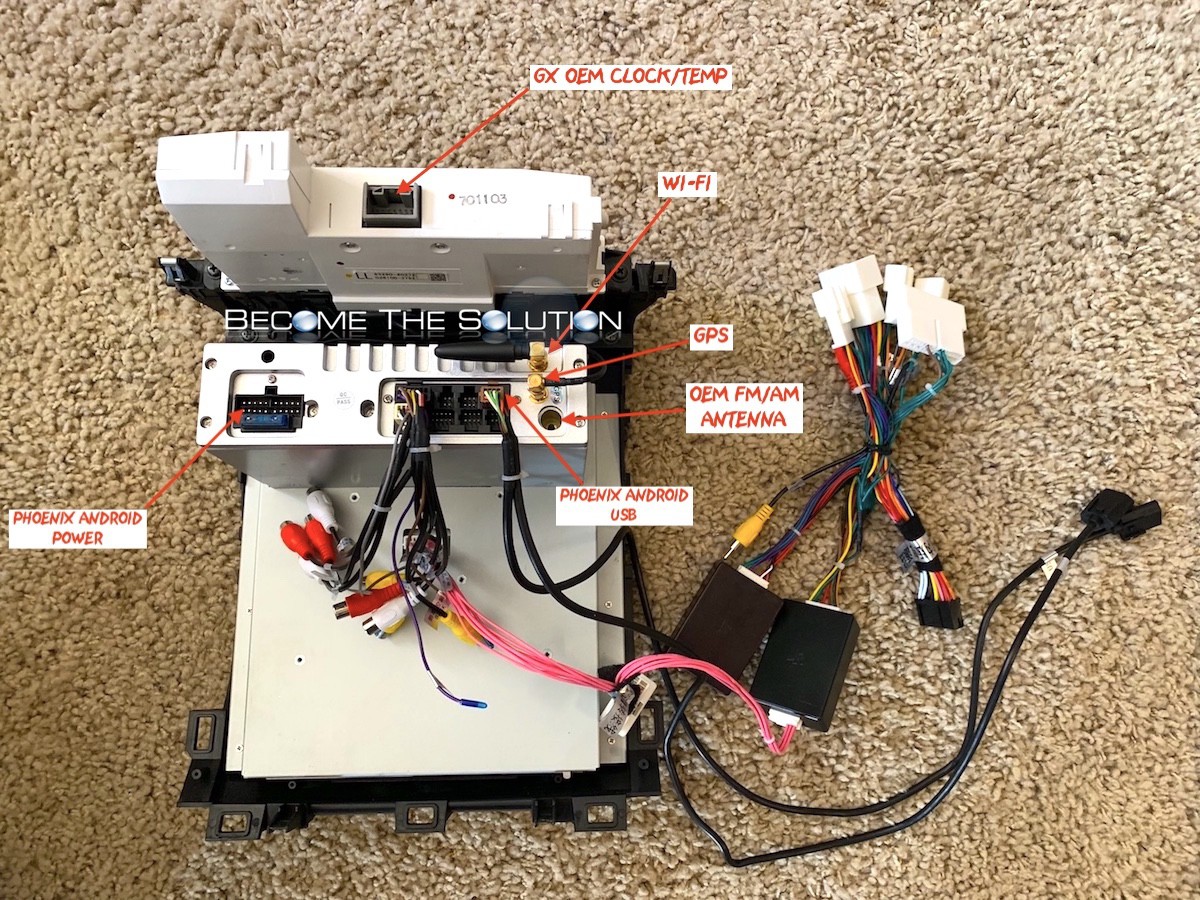 Phoenix android radio lexus gx 470 back connections 1