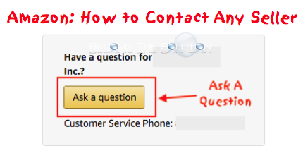 Amazon: How to Contact Any Seller
