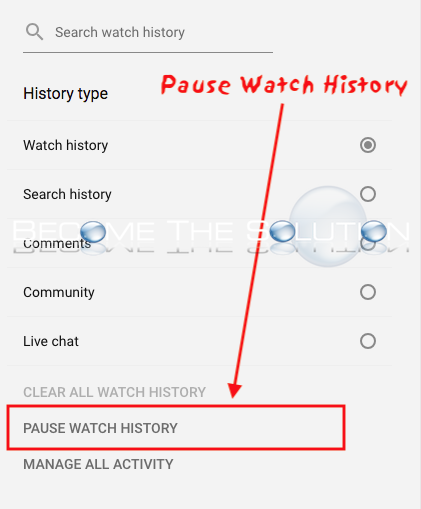 Disable youtube 2025 search history