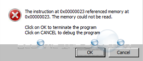 Why: The Instruction at 0x00000023 Referenced at Memory