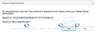 Tableau: An Unexpected Error Occurred. If You Continue To Receive This Error…