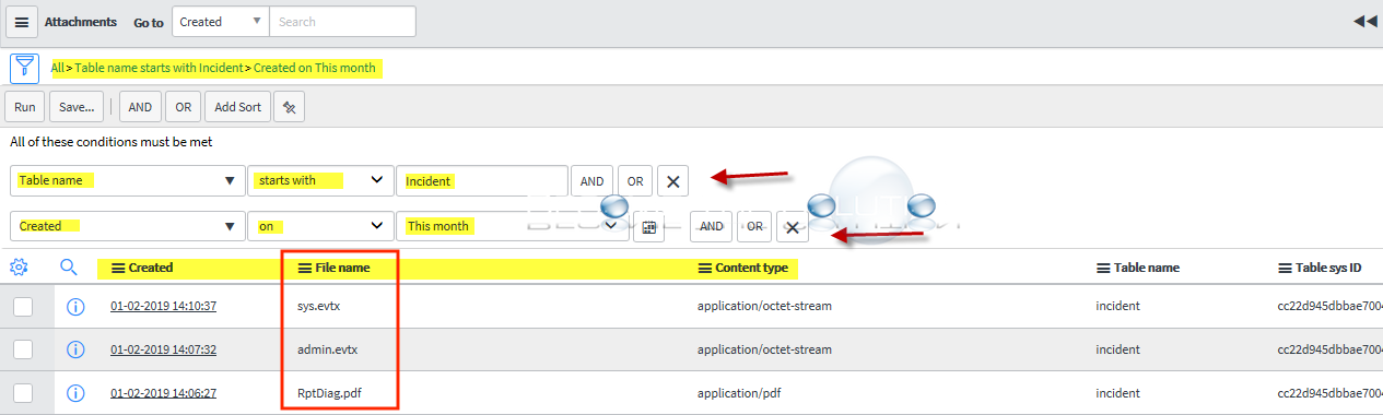 ServiceNow: Search Incidents with Attachments Only