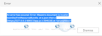 Tableau – Error Maestro Document is Invalid