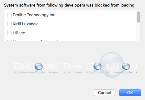 Mac system software from developer sophos was blocked from loading windows 7