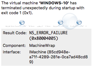 Mac ns error failure virtualbox