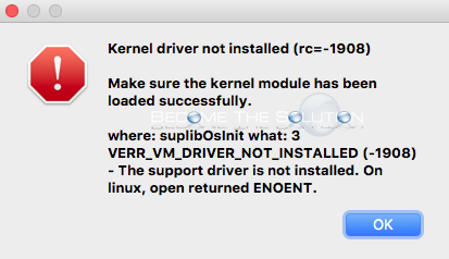 Fix: Kernel Driver Not Installed (rc=-1908) VirtualBox Mac