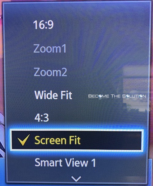 Samsung tv screen fit option