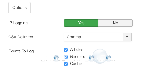 Joomla user action log options ip logging