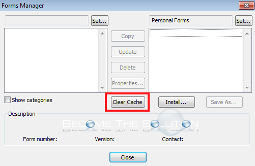 Outlook forms manager clear cache