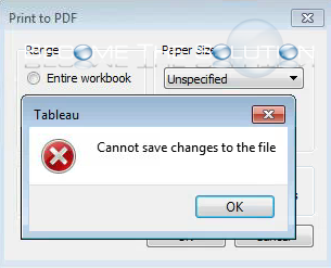 Fix: Tableau – Cannot Save Changes to The File