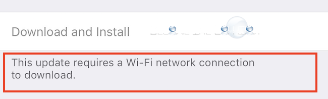 Workaround Bypass: This update requires a Wi-Fi network connection to download – iOS