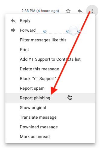 Gmail report phishing