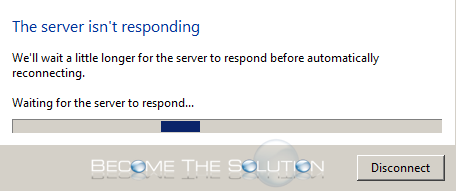 Why: The server isn’t responding. We’ll wait a little longer for the server to respond before automatically reconnecting.