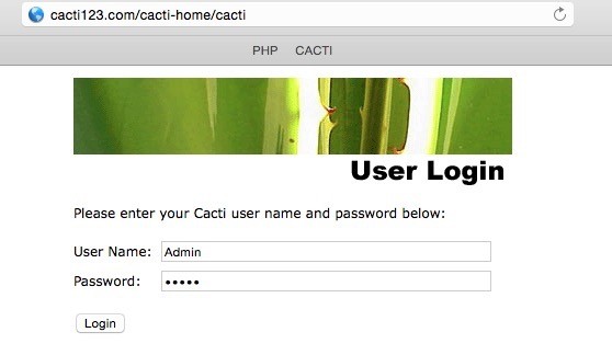 Cacti Default Login