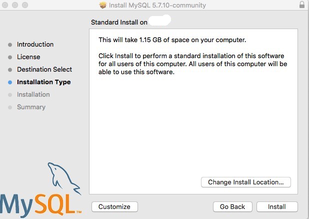 mysql for mac cant find