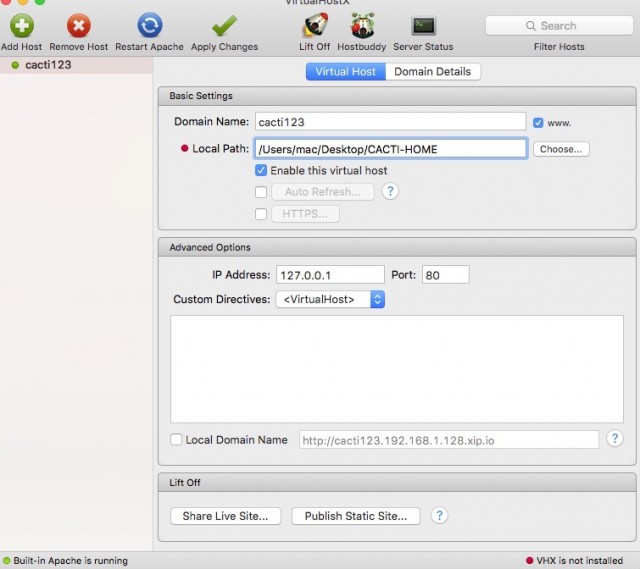 mac os x apache virtual host