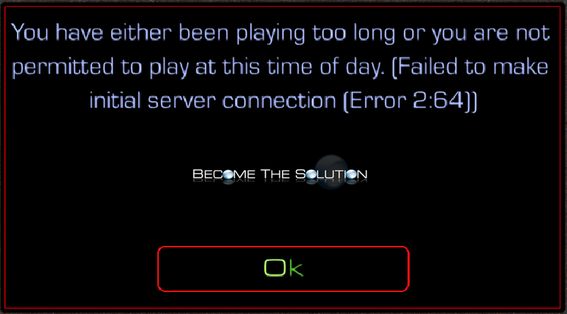 StarCraft: You have either been playing too long or you are not permitted to play at this time of day.