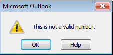 Why: Microsoft Outlook – This is not a valid number