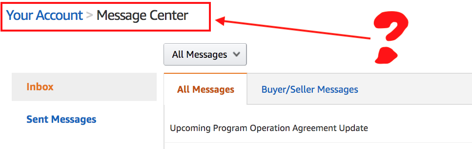 Where is the Amazon Message Center?
