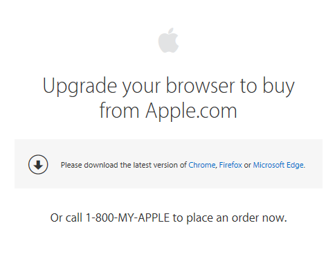 Upgrade your browser to buy from Apple.com