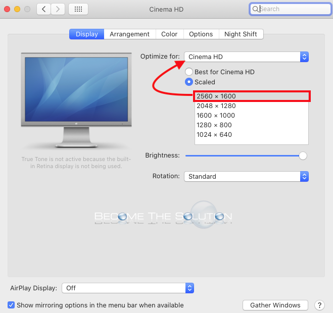 Macbook pro usb-c apple cinema display settings