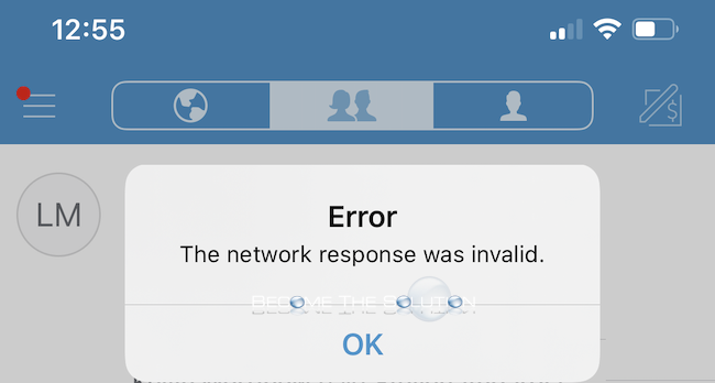 Why: The network response was invalid – Venmo