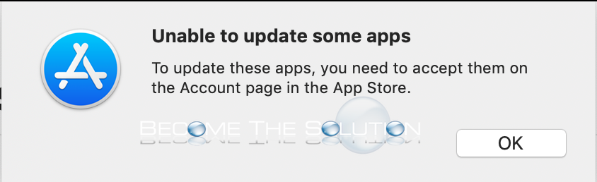 FIX: To update these apps, you need to accept them on the account page in the App Store