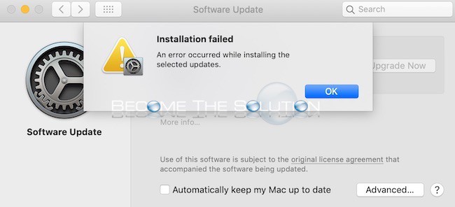 Fix: An error occurred while installing the selected updates – macOS