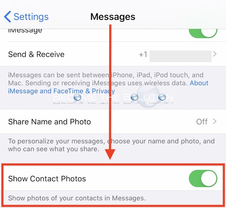 Imessage show contact photos