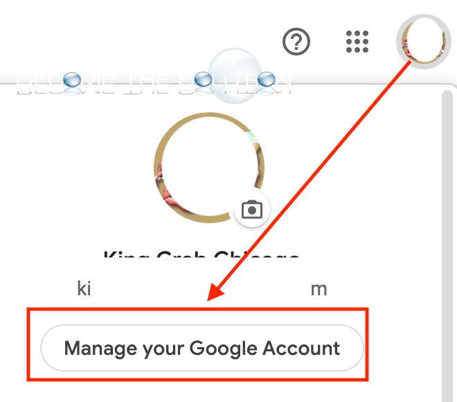 Gmail manage your google account