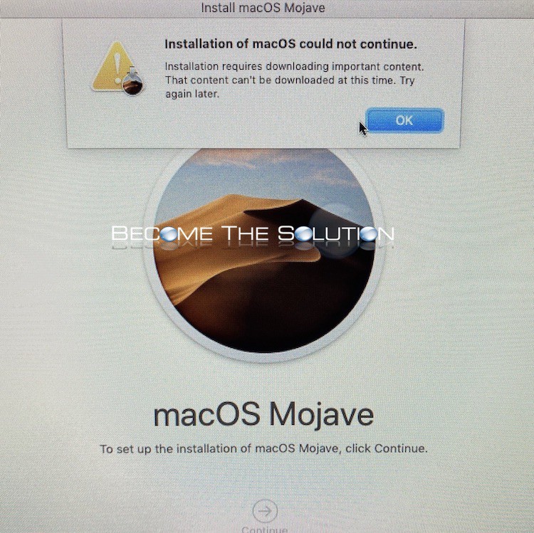Fix: Installation of macOS could not continue. (This content can’t be downloaded at this time.)