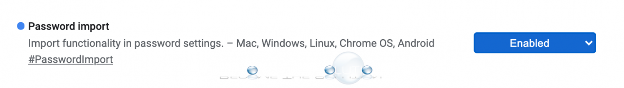 Google chrome flags password import