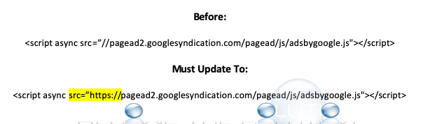 Google adsense http to https code change