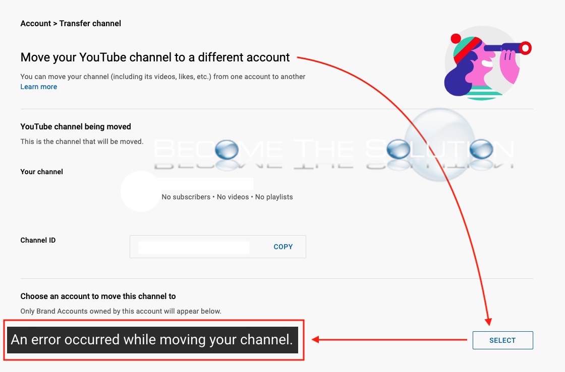 How to Fix: “An error occurred while moving your channel” (YouTube Brand Account)