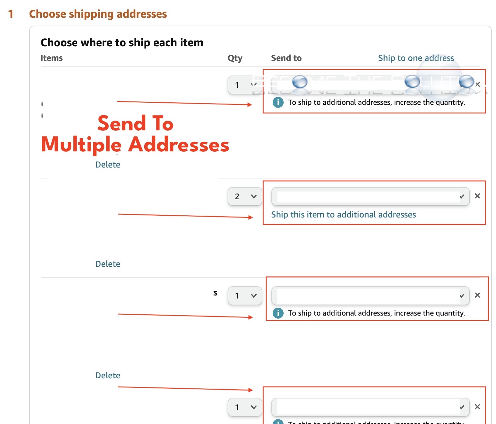 How to ship to multiple addresses on Amazon
